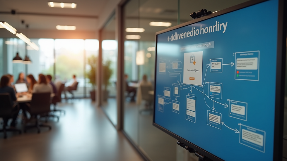 High angle view of a social media strategy board