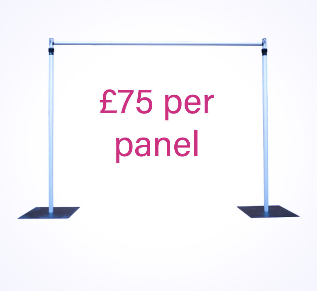 Panel of pipe and drape