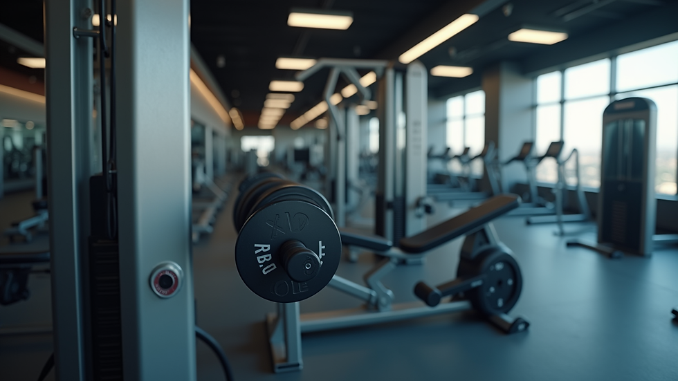 Close-up view of fitness equipment in a modern gym in İzmir