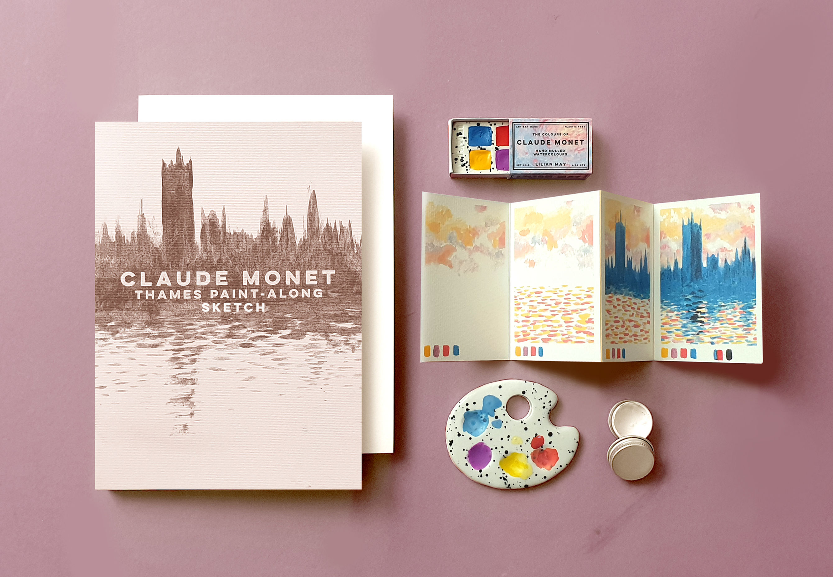 CLAUDE MONET MATCHBOX SET & MINI PALETTE