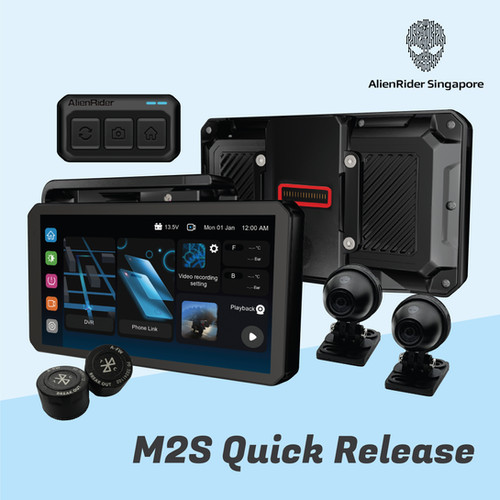 ALIEN RIDER QUICK RELEASE 5 INCH AIO CARPLAY MOTORCYCLE CAMERA