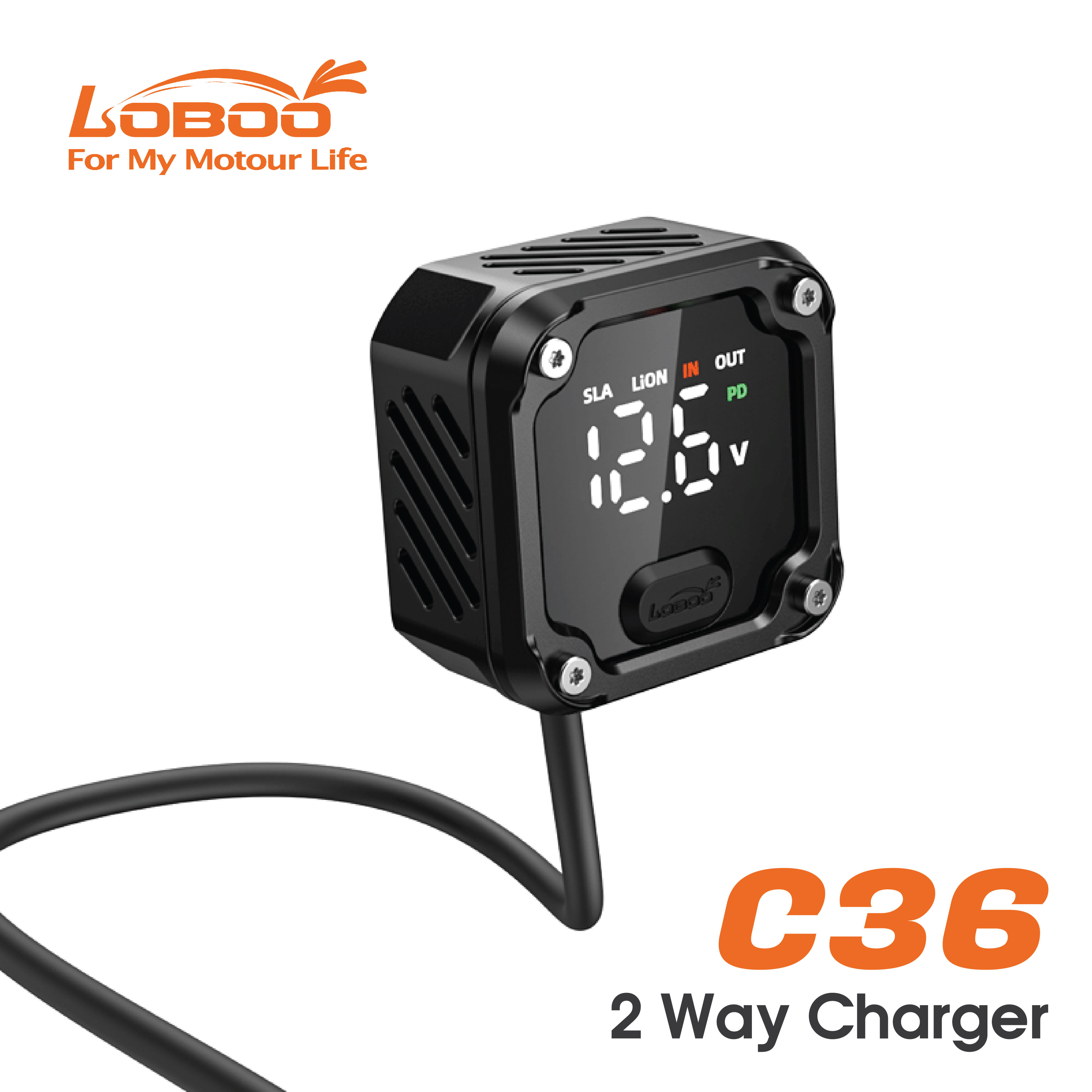 LOBOO Motorcycle Bi-Directional Battery Charger