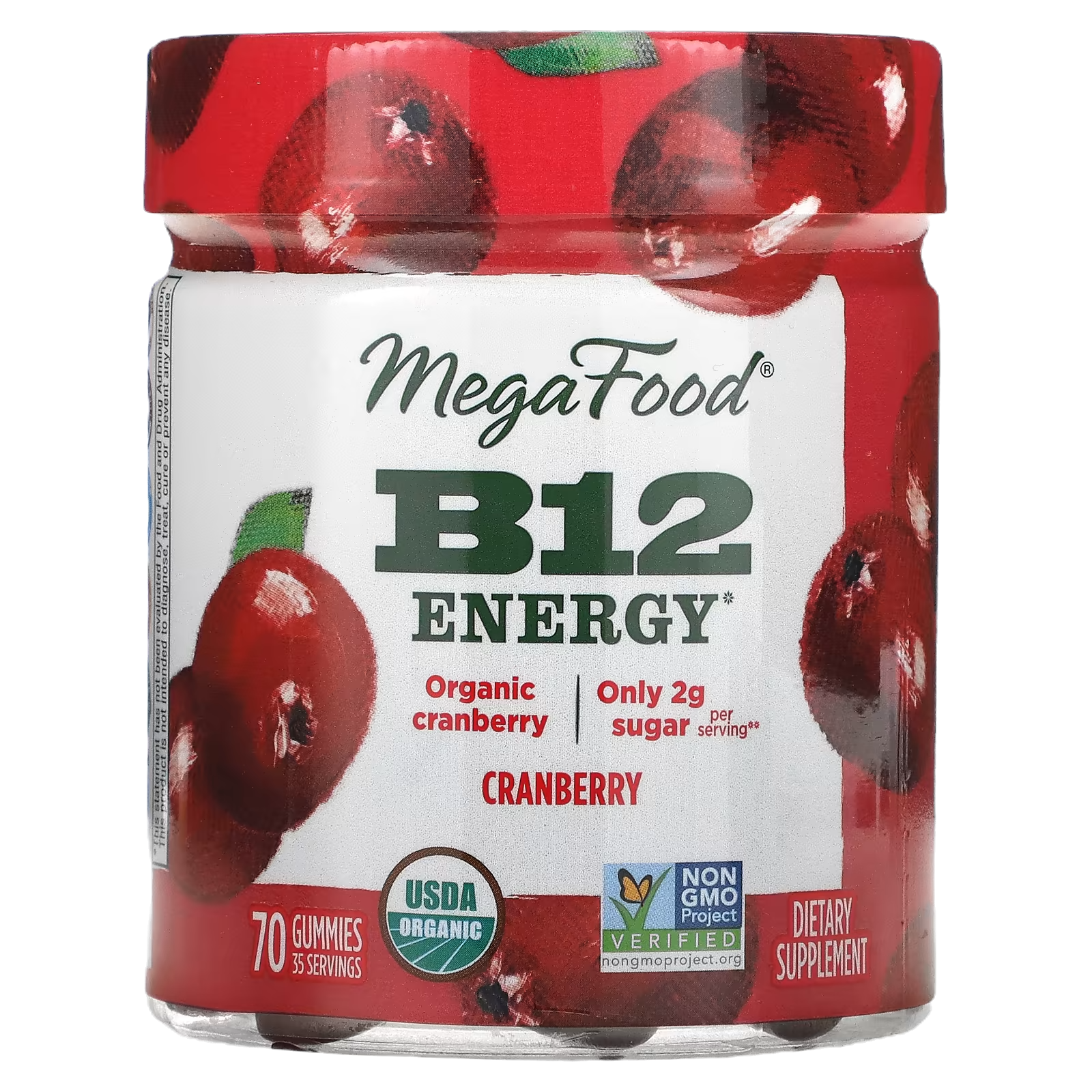 MegaFood, B12 Energy, Cranberry, 70 Gummies