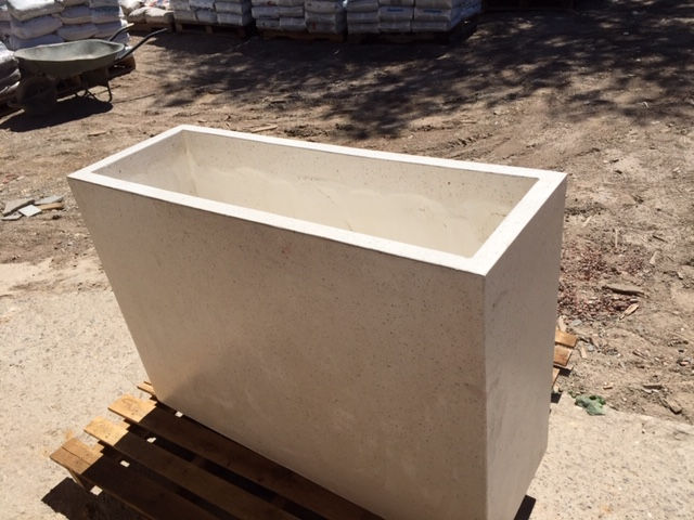 Maceta Rectangular Blanca Alta