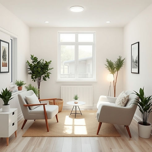 A cozy, simplistic, white softly lit counselling office space with no electronics.jpg