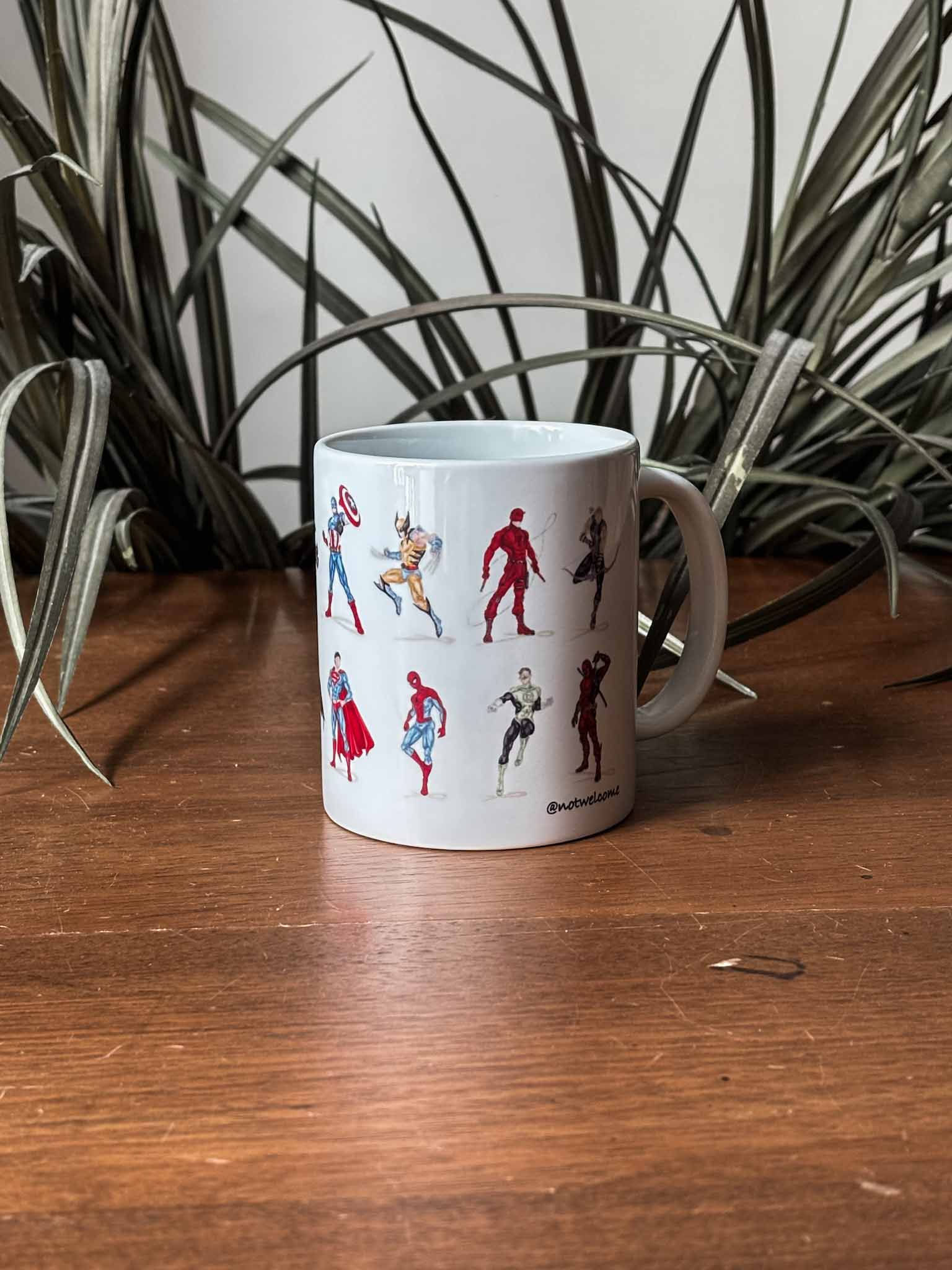 Taza Superhéroes Blanca