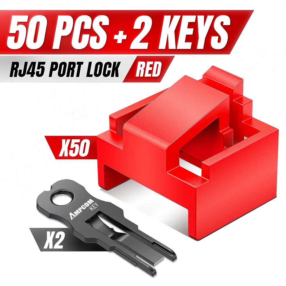 Thumbnail: AMPCOM RJ45 Inserts Lock With Key, Dust-Proof Network Plug Connector Physical