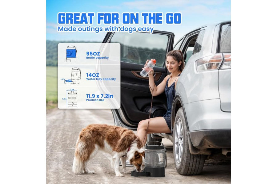 95 oz Large Capacity Dog Travel Water Bottle — Hiking & Road Trips