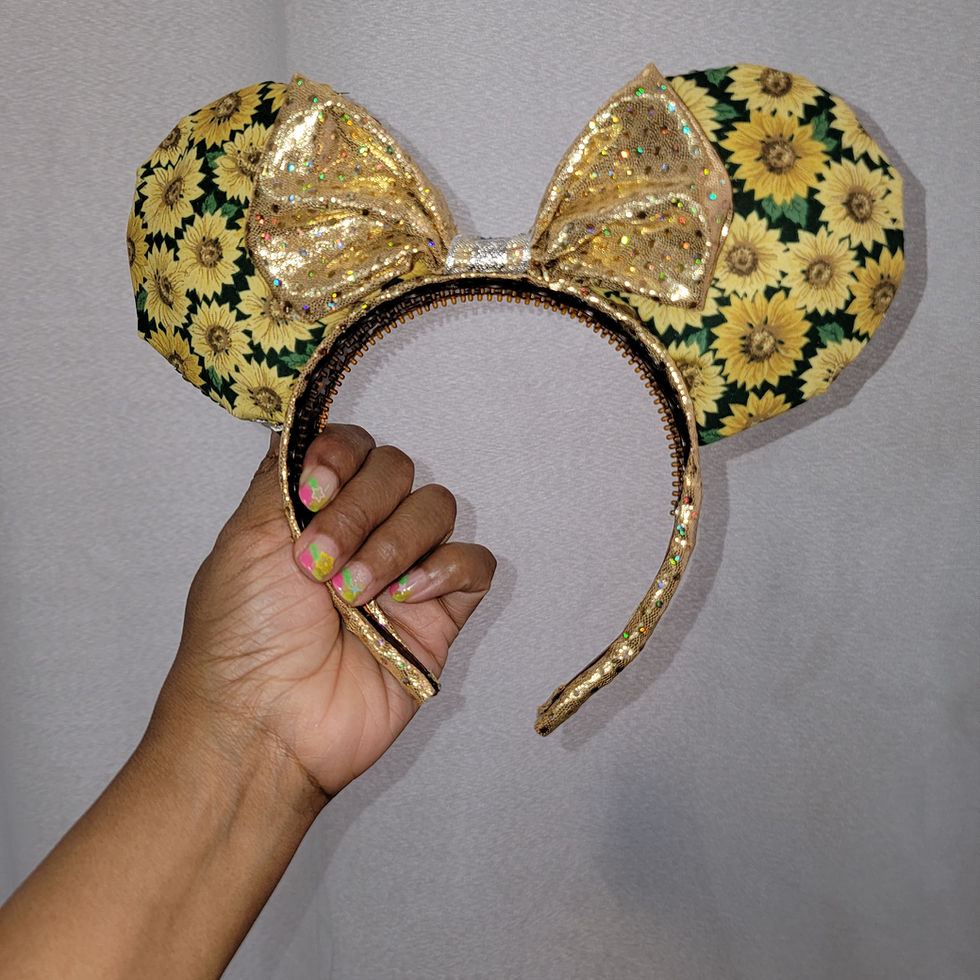 Thumbnail: Sunflower & Sequins Glittery Shiny Mouse Ears Headband