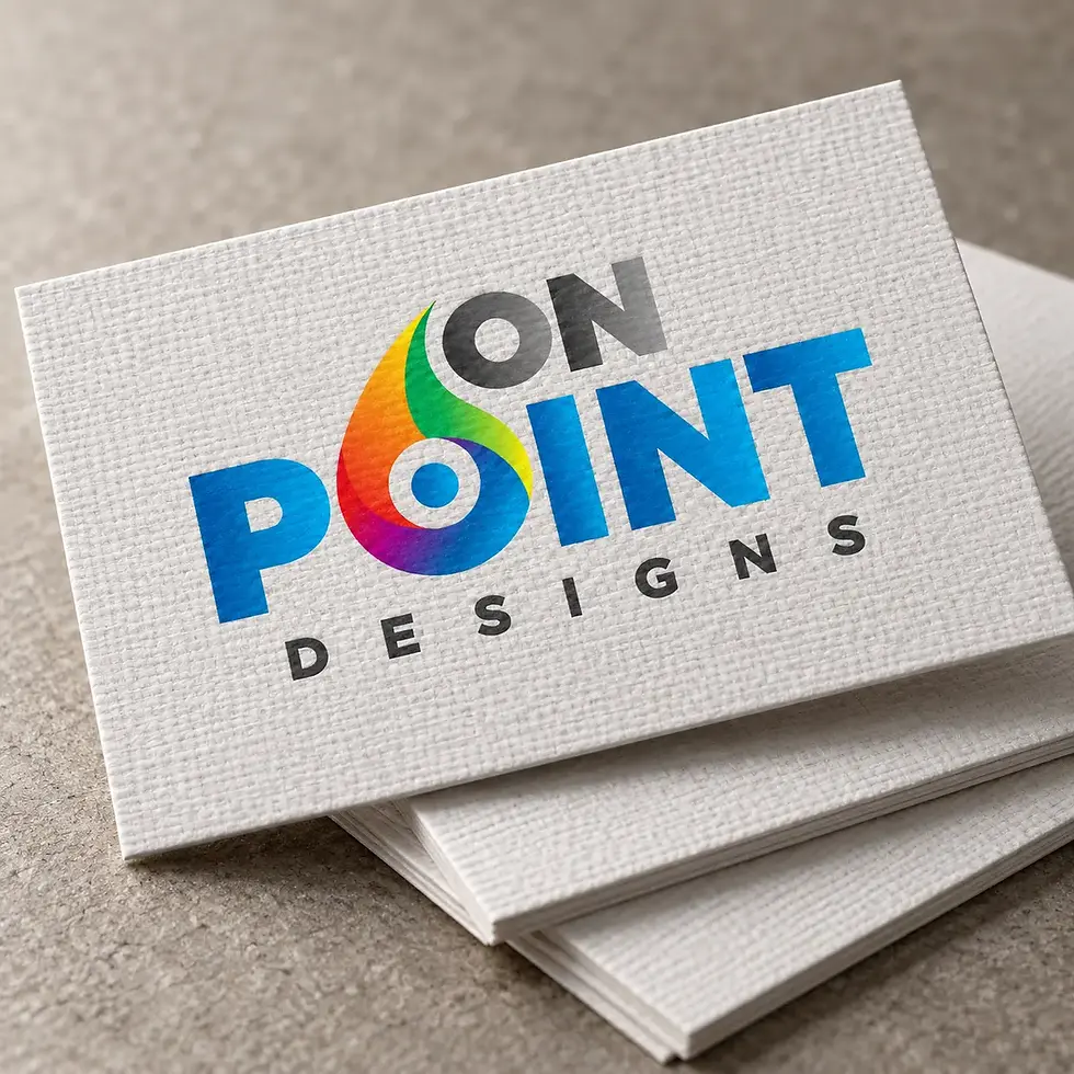 Textured linen uncoated business cards by On Point Designs