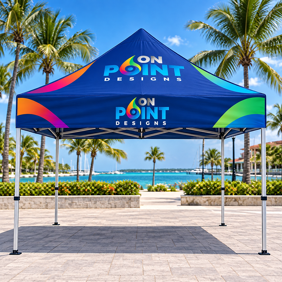 Custom branded pop-up event tent by On Point Designs