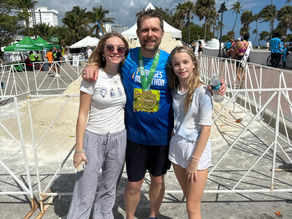 Derek after he finished his first marathon.