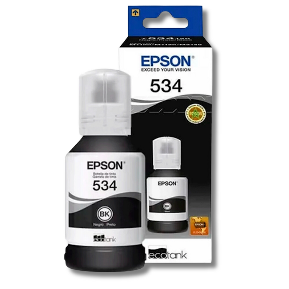 Garrafa De Tinta Preta Original Epson T534 M1100 M1120 M2120