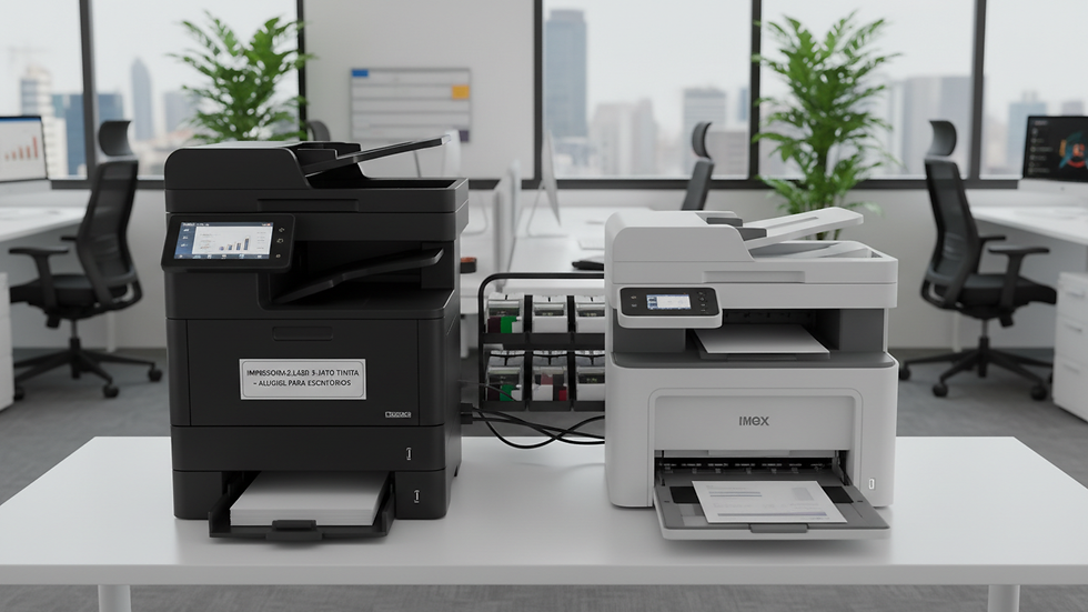 Eye-level view of a scanner and printer setup in a professional office