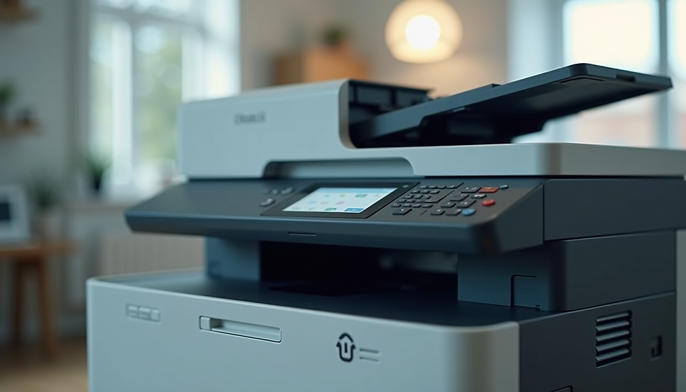 Close-up view of a scanner device on a desk