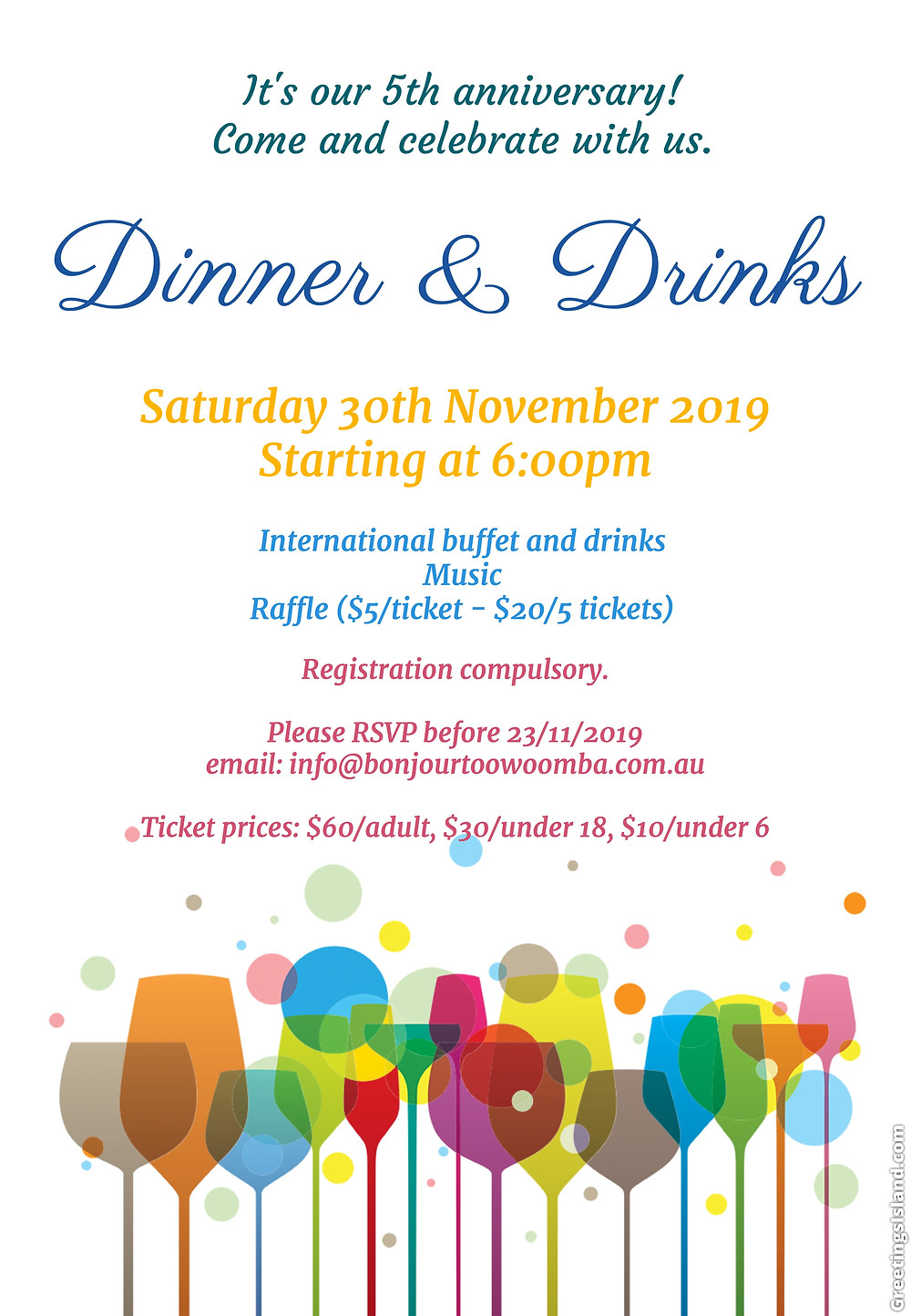 Bonjour Toowoomba 5th Anniversary Dinner