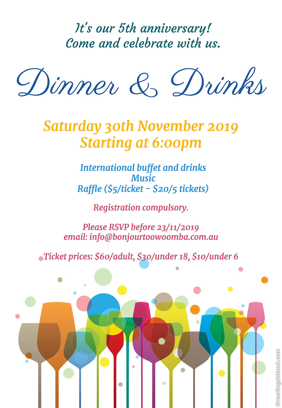 Bonjour Toowoomba 5th Anniversary Dinner