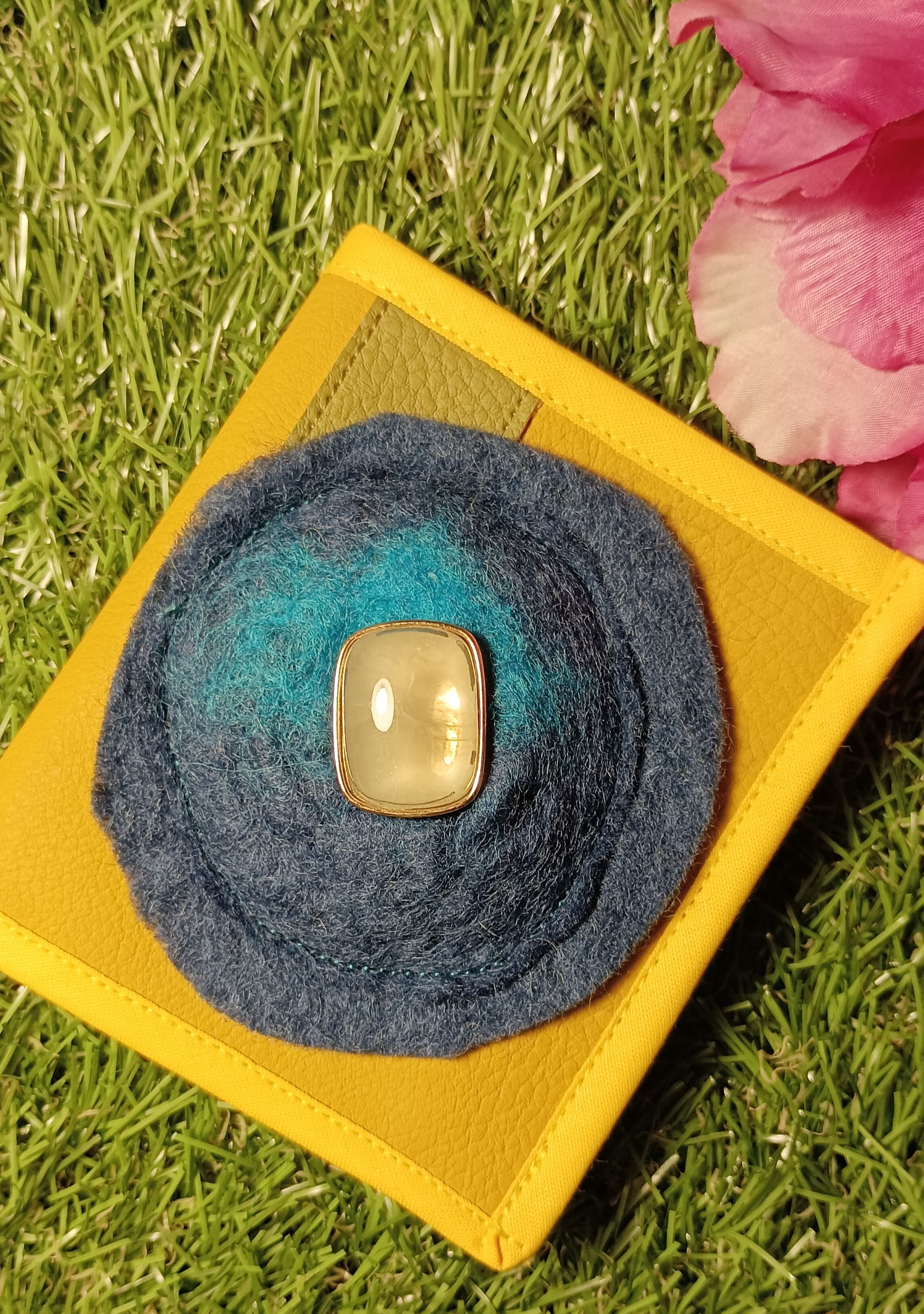 Portefeuille petit modèle jaune, bleu