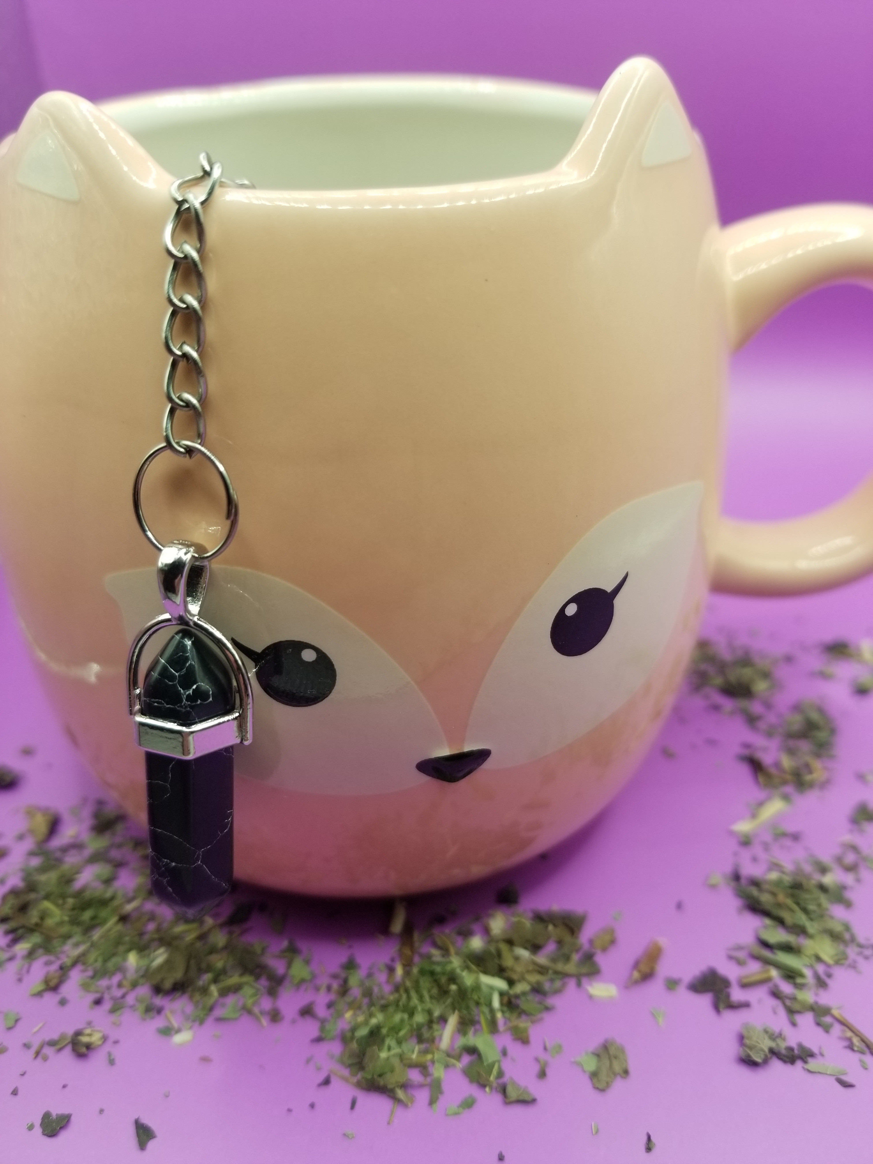 Charmed Tea Ball Pointed BLACK Charm