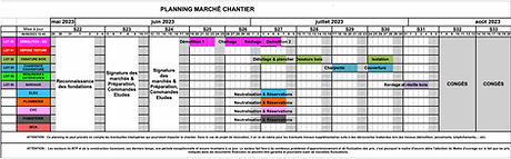 PLANNING DE CHANTIER
