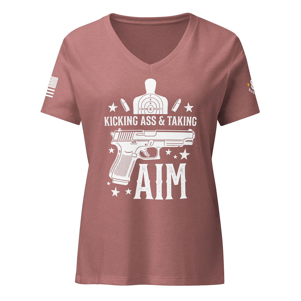 Thumbnail: Kicking Ass & Taking AIM Women's V-Neck T-Shirt