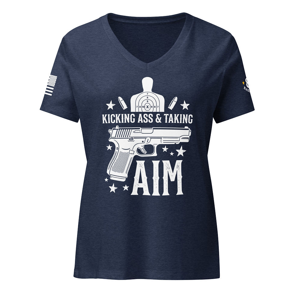 Thumbnail: Kicking Ass & Taking AIM Women's V-Neck T-Shirt