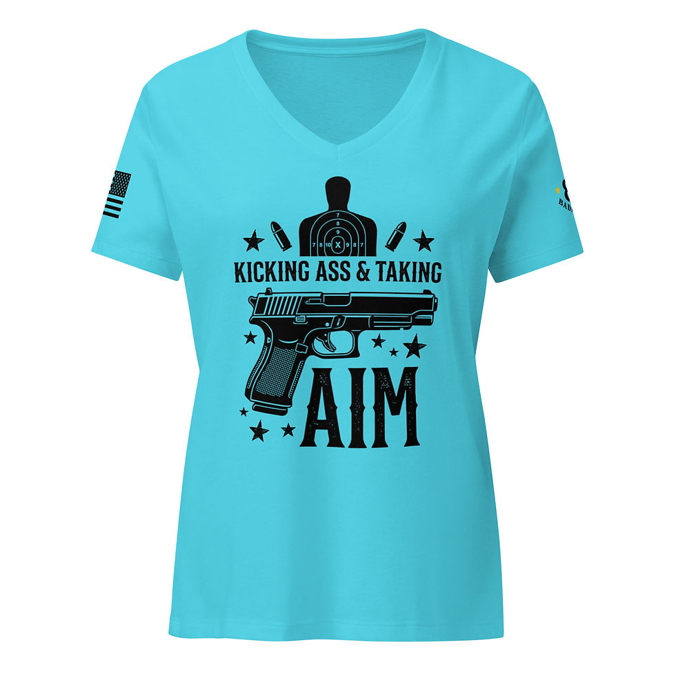 Thumbnail: Kicking Ass & Taking AIM Women's V-Neck T-Shirt