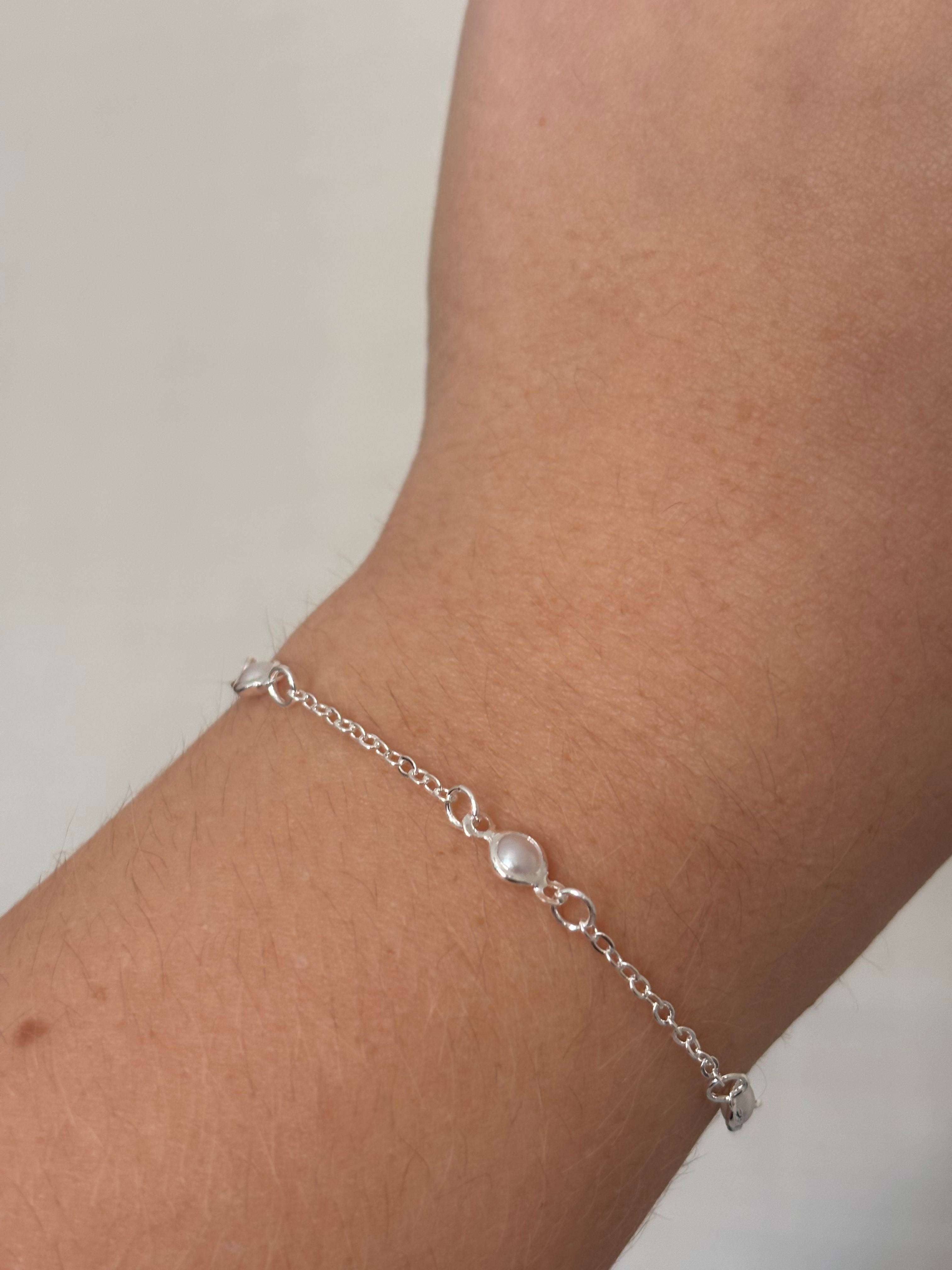 Pulseira Pérolas em Prata 