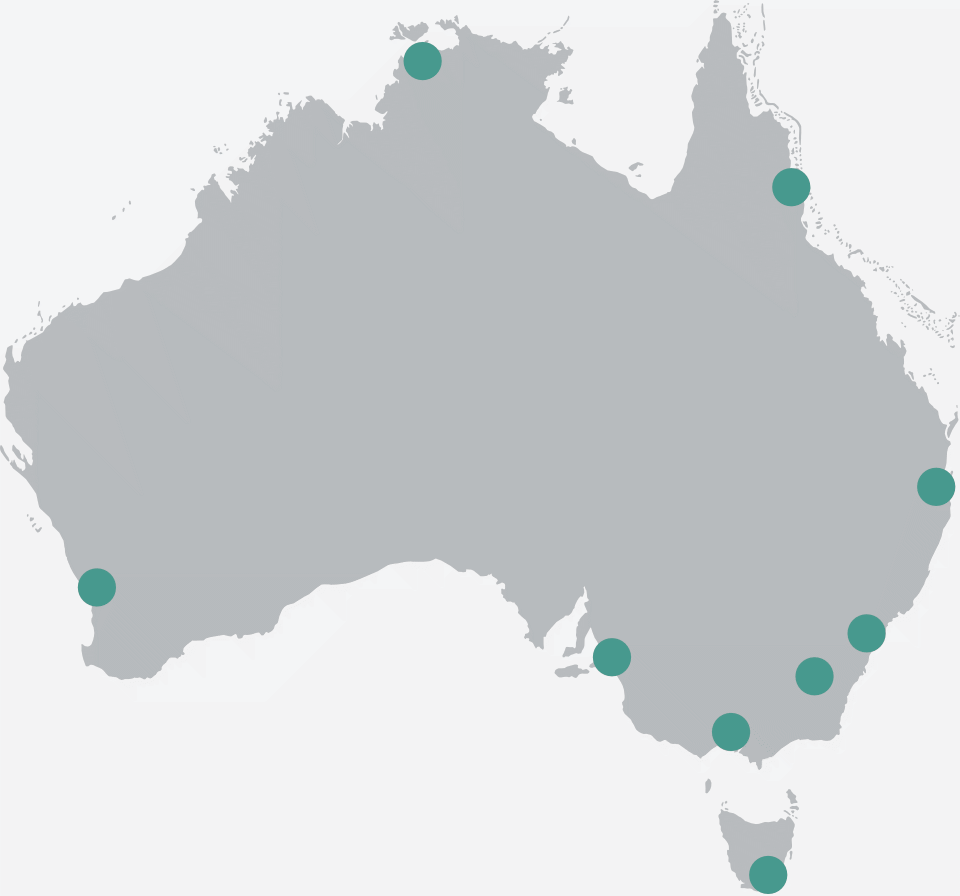 Map of TFB areas in Australia