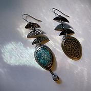 pisces earrings, handmade by chelsea bird