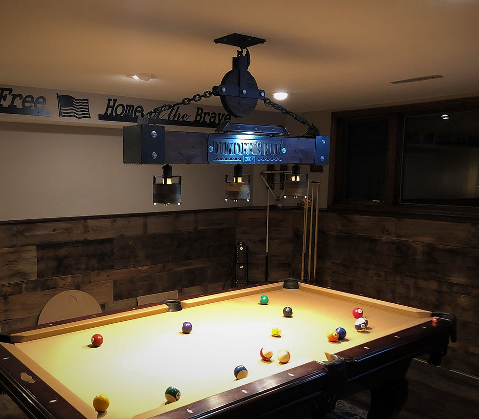Thumbnail: Billiard table pulley beam light industrial vintage 48"