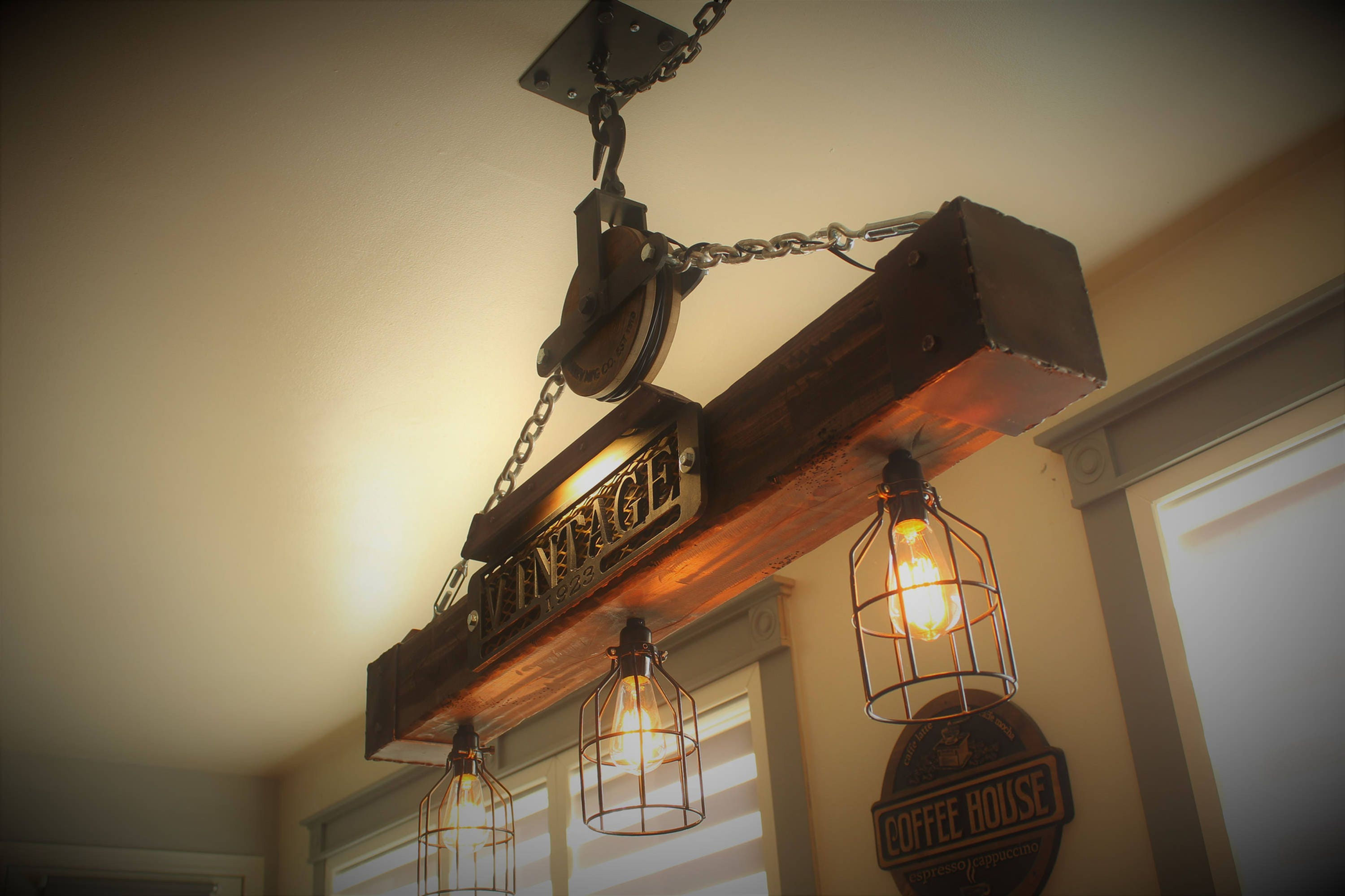 Pulley Light Beam Industrial Vintage industrial