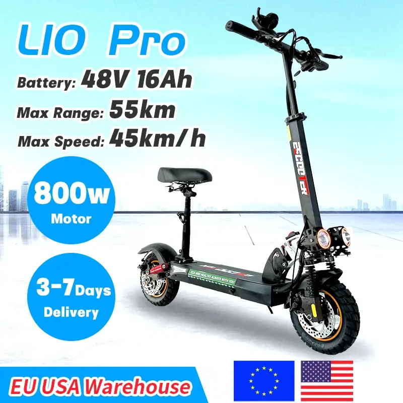 EU USA Warehouse 45km/H 800W Power Portable Escooter