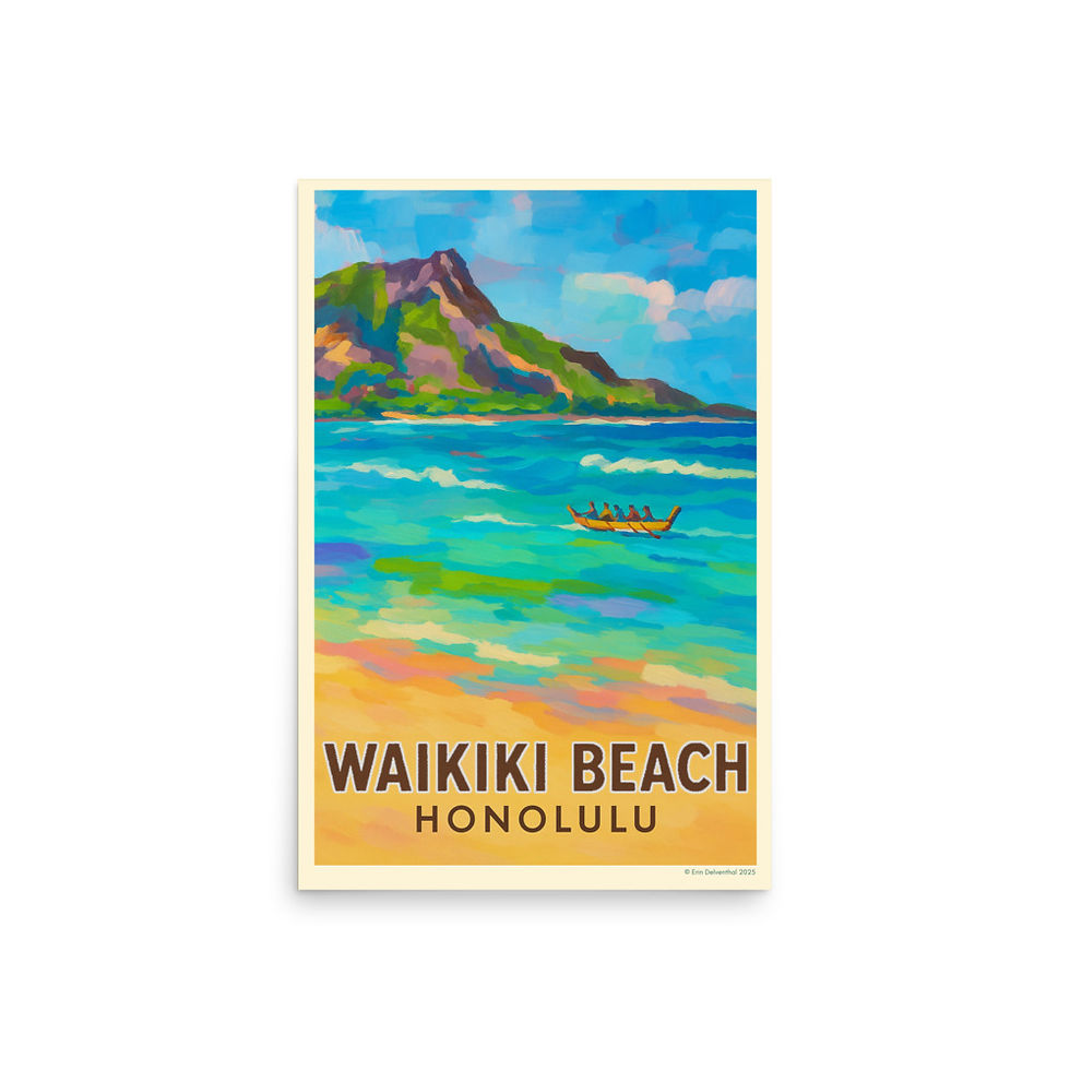 Thumbnail: Waikiki - Art Inspired Poster Print