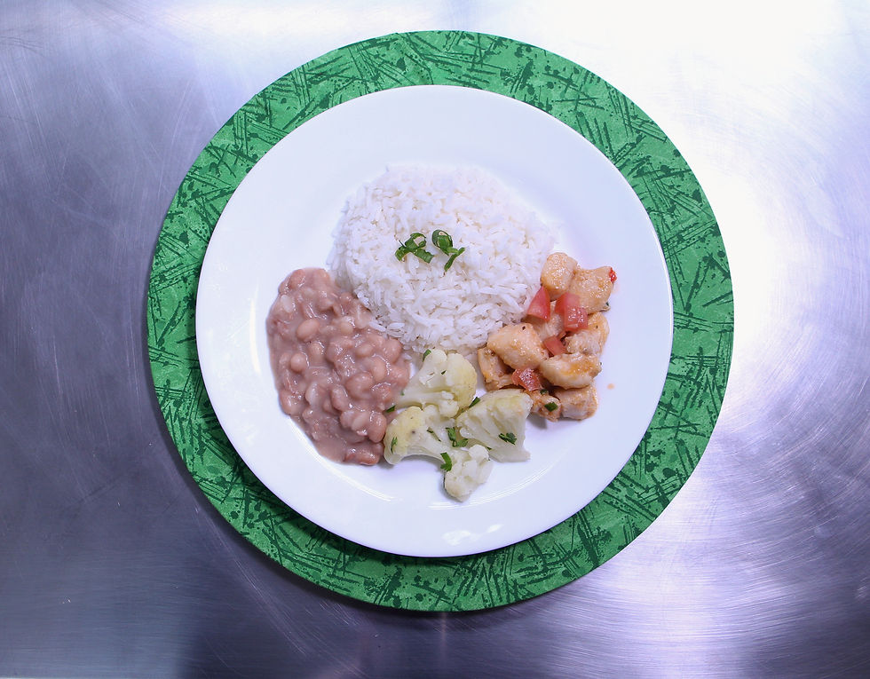 Miniatura: Peixe assado com couve-flor no vapor