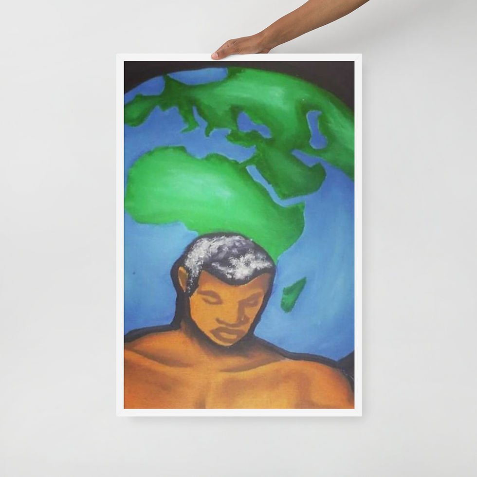 Thumbnail: Weight Of The World On One Man's Shoulders Framed poster
