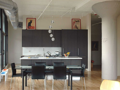 modern loft kitchen concrete