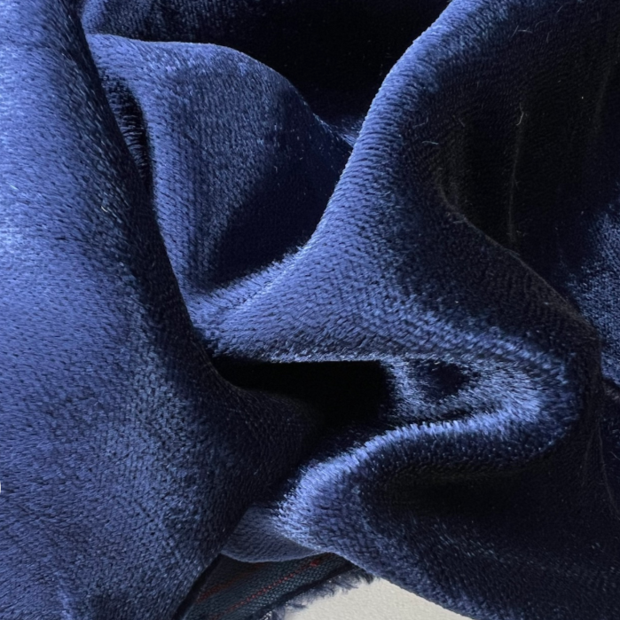 Thumbnail: Ex-designer viscose/cotton velour, blue, per 0.5m