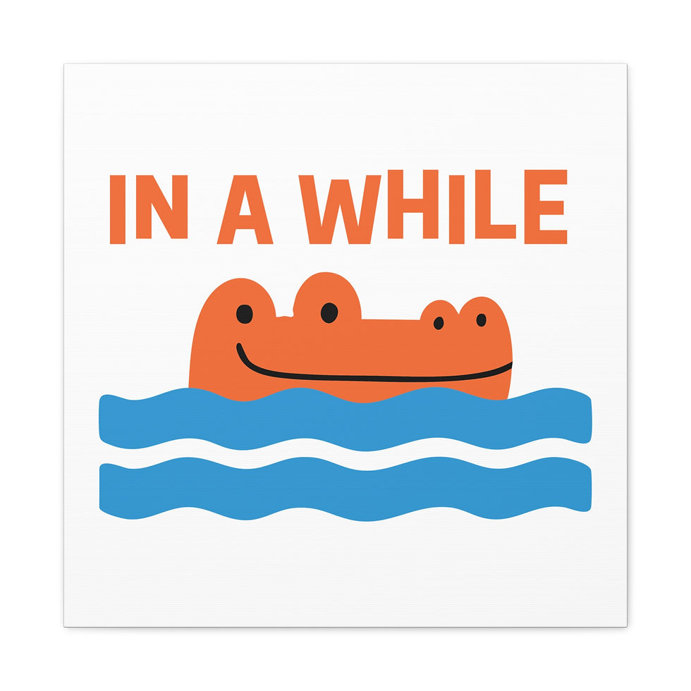 Thumbnail: In A While Crocodile Canvas Wall Art — Cute Retro Nursery Decor