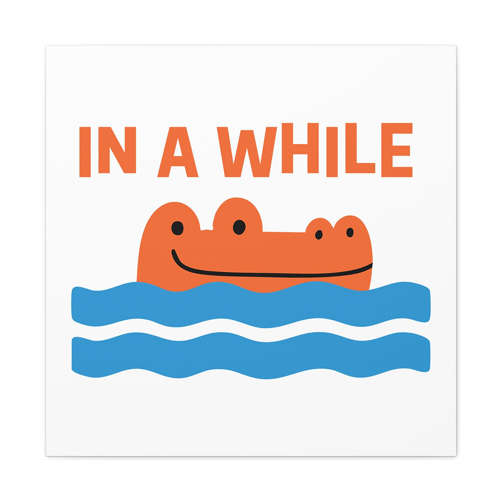 Thumbnail: In A While Crocodile Canvas Wall Art — Cute Retro Nursery Decor