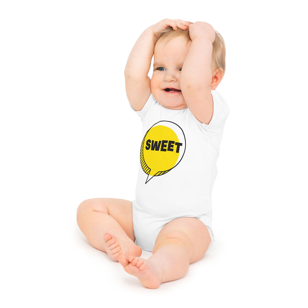 Thumbnail: Sweet Baby Bodysuit — Yellow Speech Bubble Infant One-Piece