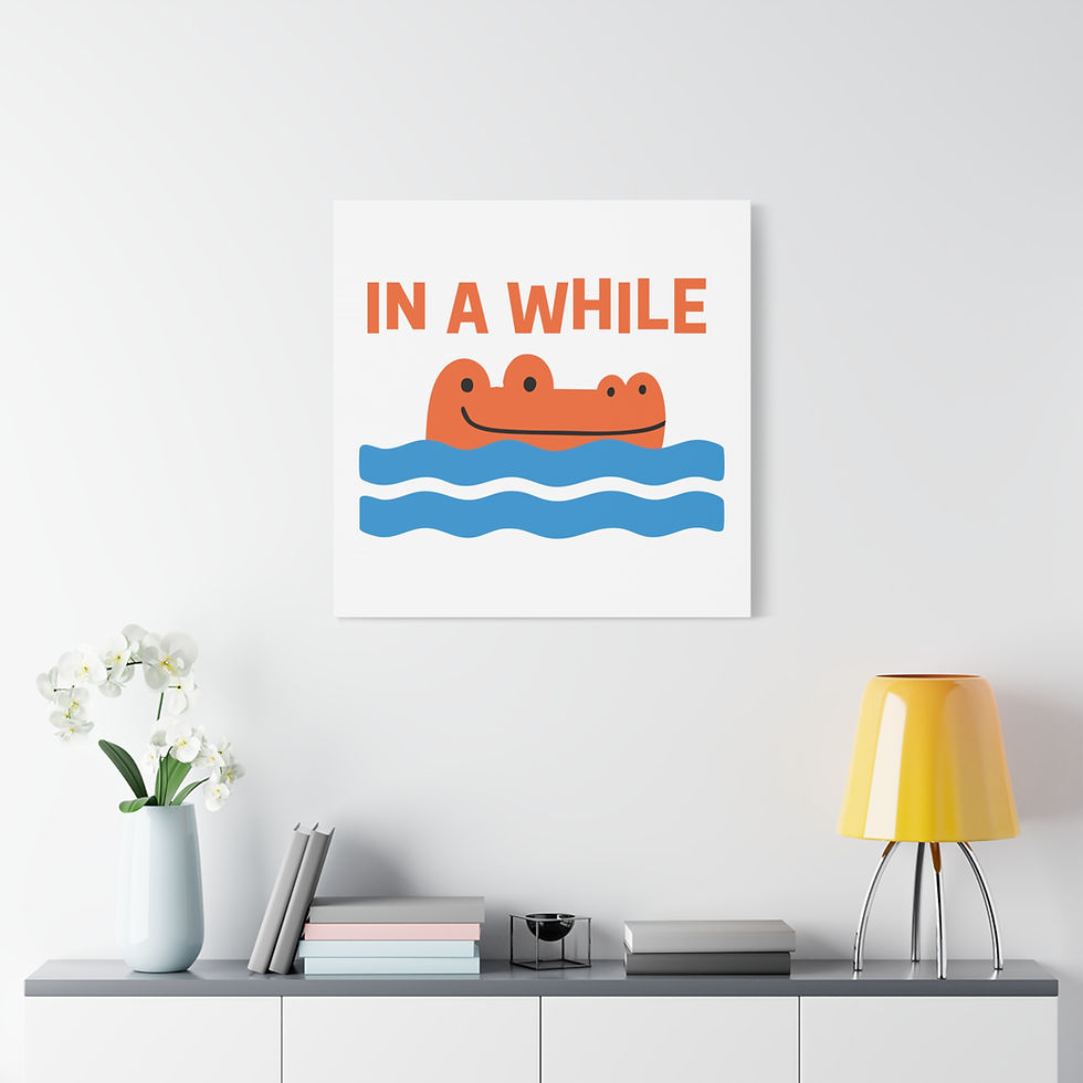 Thumbnail: In A While Crocodile Canvas Wall Art — Cute Retro Nursery Decor