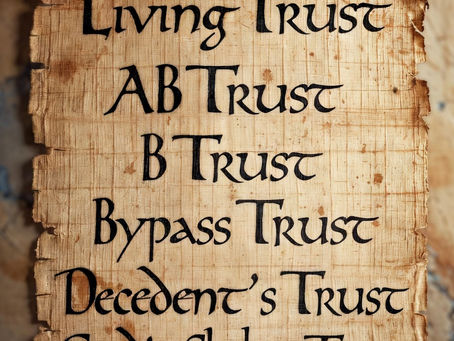 Illustration of an old estate planning document (AB trust structure) representing outdated federal estate tax planning strategies
