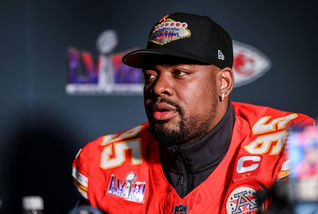 Kansas City Chiefs' Chris Jones during a media day at the Westin Lake Las Vegas Resort and Spa, Henderson