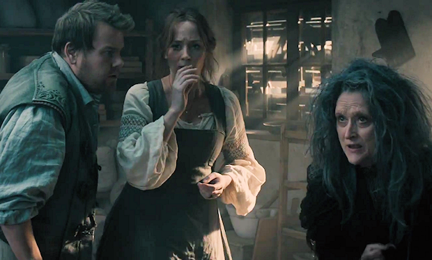 James Corden, Emily Blunt, and Meryl Streep in "Into the Woods"