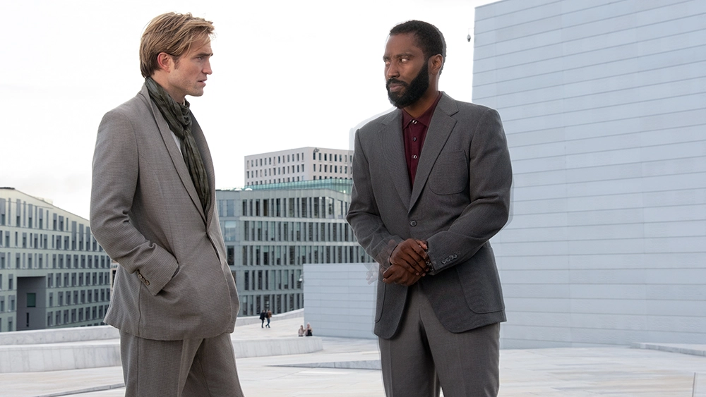 Robert Pattinson and John David Washington in "Tenet"