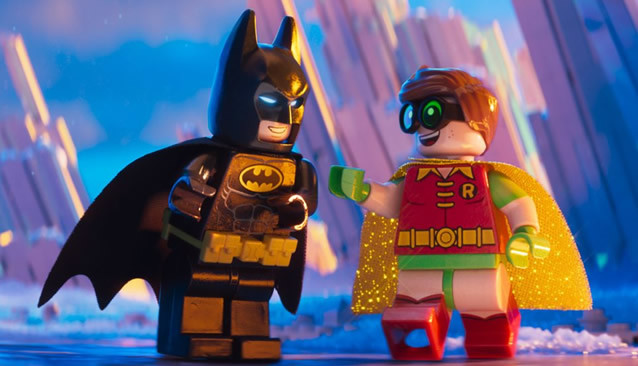 Batman (Voice of Will Arnett) and Robin (Voice of Michael Cera) in "The LEGO Batman Movie"