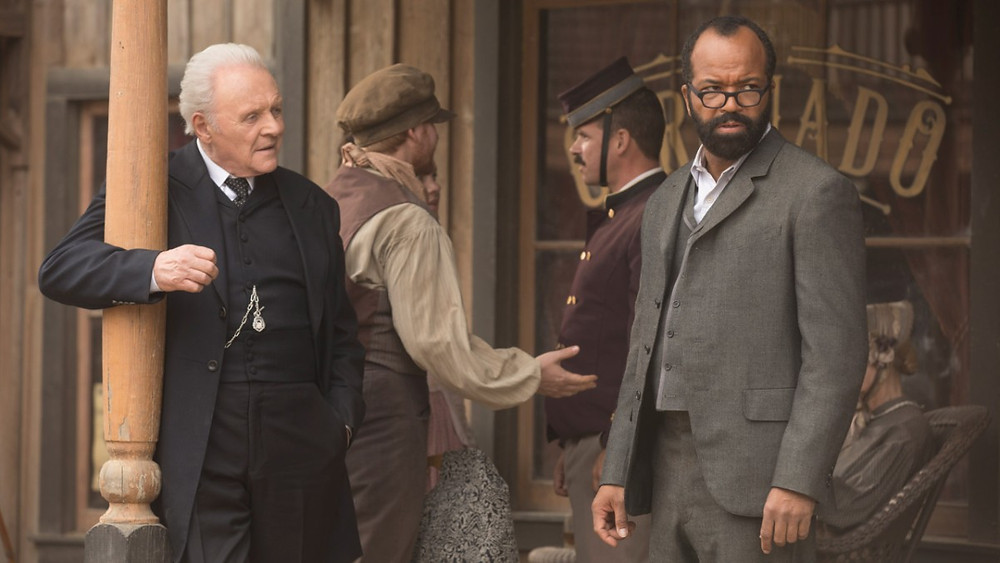 Anthony Hopkins and Jeffrey Wright in "Westworld"