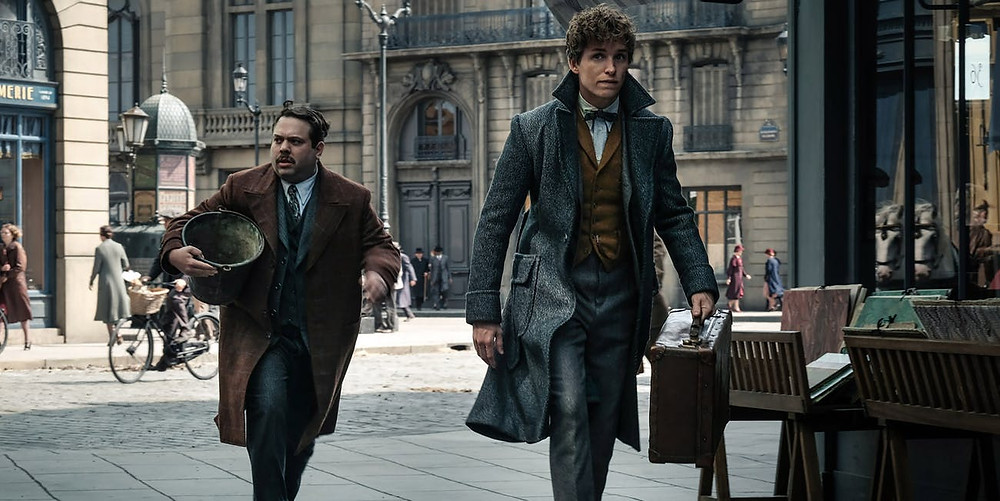 Dan Fogler and Eddie Redmayne in "Fantastic Beasts: The Crimes of Grindelwald"