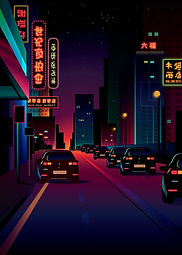 nightlife hong kong vector illustration